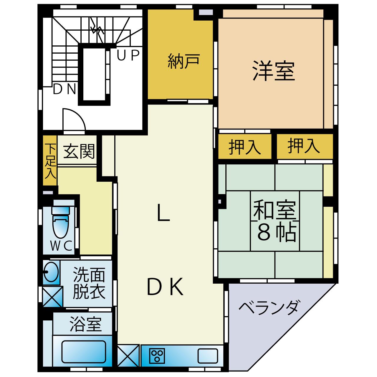 かなや店舗(2LDK/3階)の間取り写真