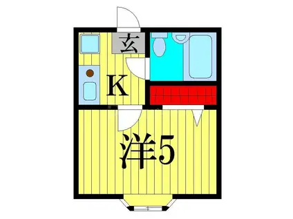 綾瀬ピースベルS(1K/1階)の間取り写真