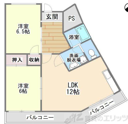 ローレルハイツ(2LDK/9階)の間取り写真