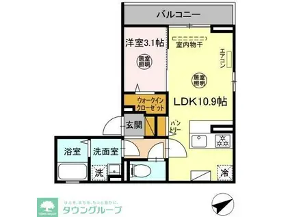 D-ROOM椿森1丁目A(1LDK/2階)の間取り写真