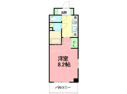 リブリ・LA GLYCINE(1K/3階)の間取り写真