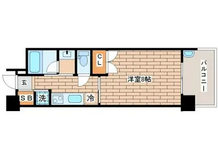 フラット長田北町(1K/3階)の間取り写真