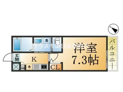 ワコーレヴィータ須磨離宮前(1K/2階)の間取り写真