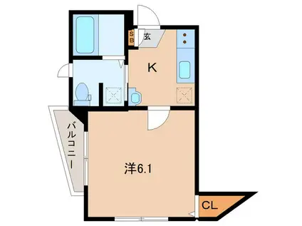 フォレストヒルズ(1K/1階)の間取り写真