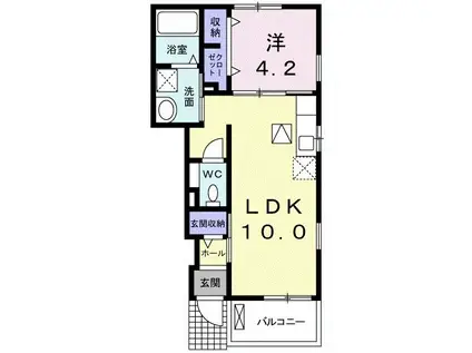 リバフィ-A(1LDK/1階)の間取り写真