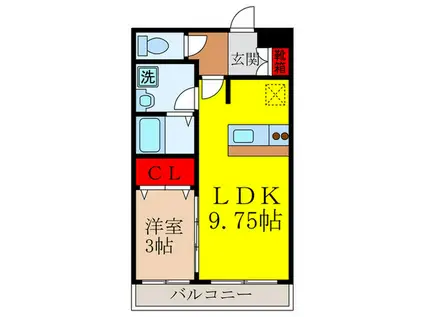 アゼリア・プロムナード(1LDK/1階)の間取り写真