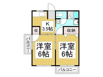 ロイヤル21(2K/4階)の間取り写真