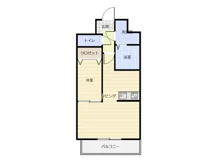 ギャラン熊本駅前(1LDK/6階)の間取り写真