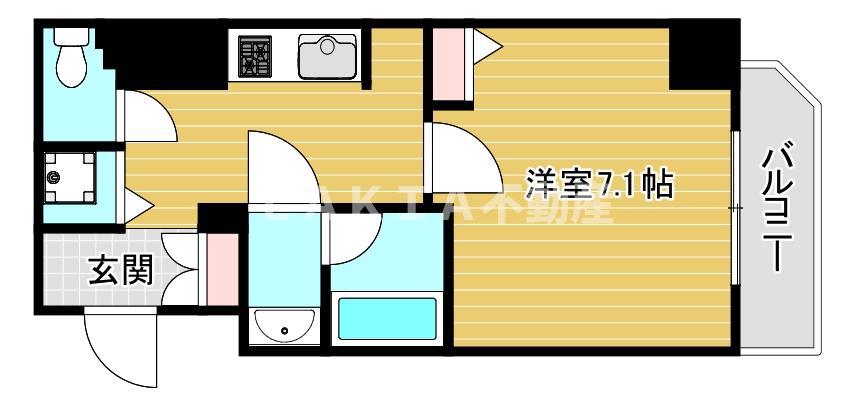 エスライズ西本町(1K/8階)の間取り写真
