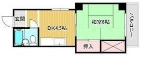 コーポ田中(1DK/1階)の間取り写真