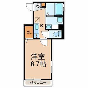 リトルフォレスト(1K/1階)の間取り写真