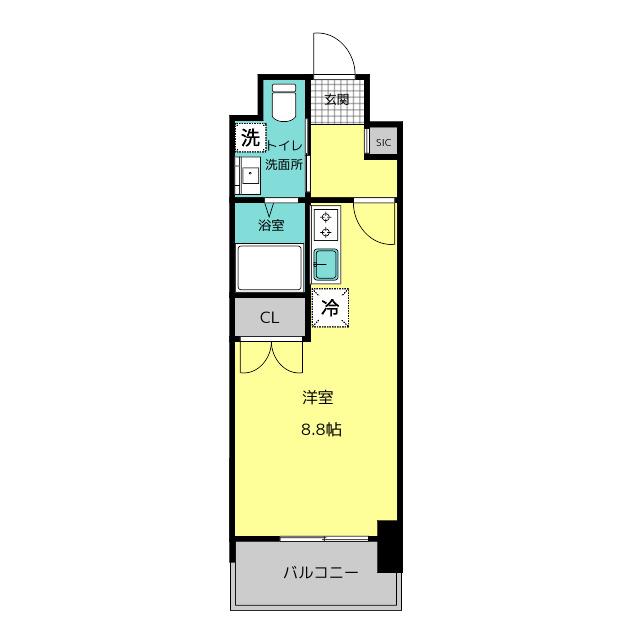 CLUB ORIENT BLD NO.72 HARBOR イースト T(ワンルーム/11階)の間取り写真