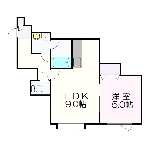 メゾンドアンII(1LDK/3階)の間取り写真