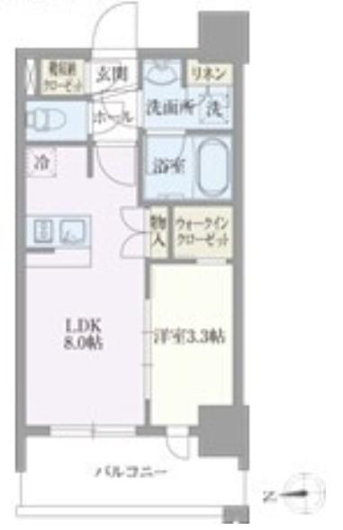 ライトテラス浅草(1LDK/4階)の間取り写真
