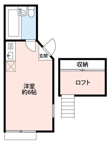 ヴィレッジ北沢(ワンルーム/2階)の間取り写真