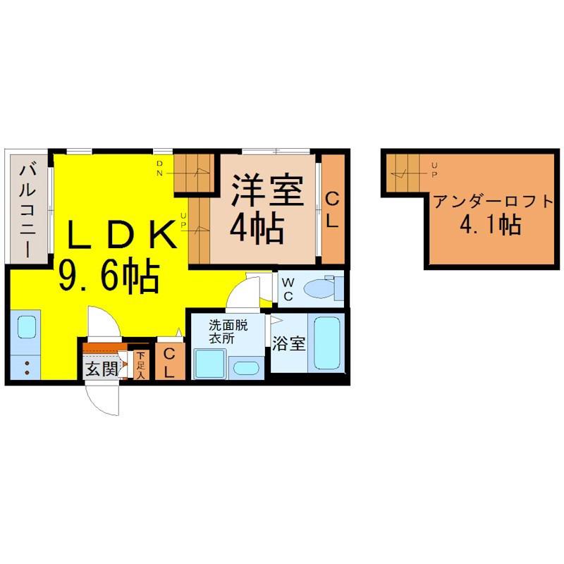 ラ・ナチュール大須(1LDK/1階)の間取り写真