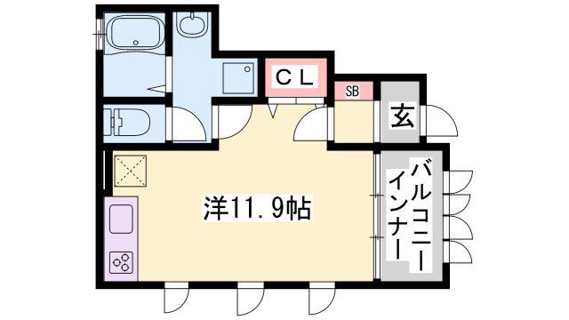 カーサ カリーノ(ワンルーム/1階)の間取り写真