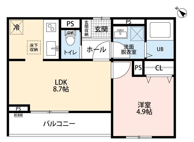 リーブルファイン西浦和II(1LDK/3階)の間取り写真