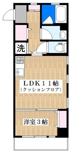 PLAZACOAT羽根木(1LDK/2階)の間取り写真
