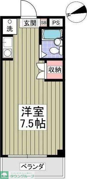 メゾンドサンベール(ワンルーム/4階)の間取り写真