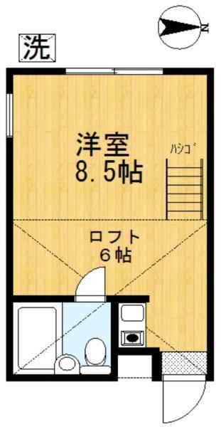 コーポラスダイト(ワンルーム/1階)の間取り写真