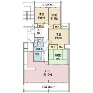 ヴァンヴェール平和ヶ丘(4LDK/3階)の間取り写真