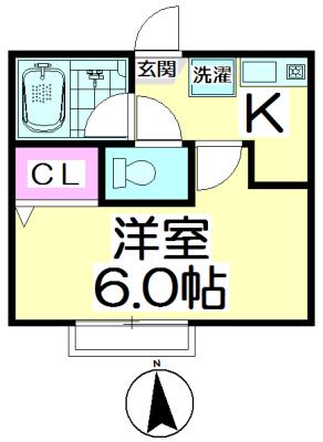 メイチピア(1K/2階)の間取り写真