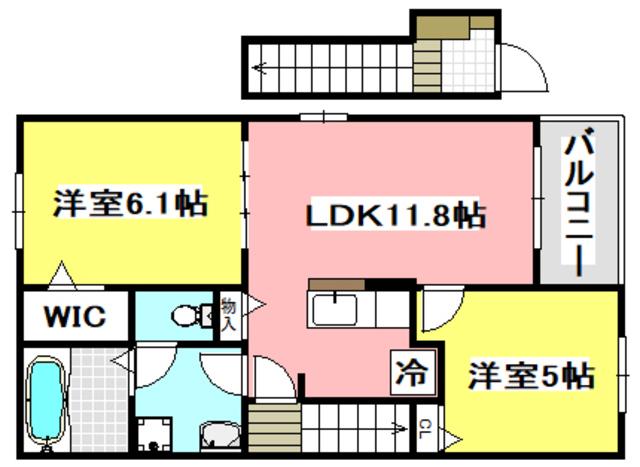 SALLIER(2LDK/2階)の間取り写真