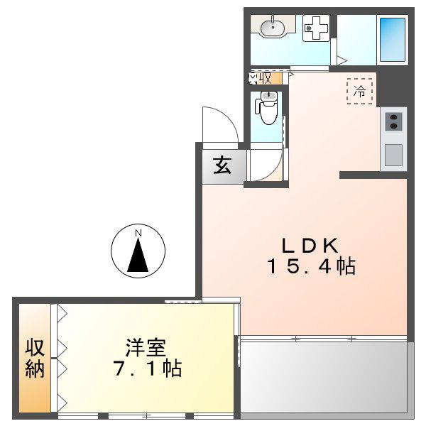 大須APARTMENT(1LDK/8階)の間取り写真