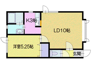 タイムズウィンド北野(1LDK/1階)の間取り写真