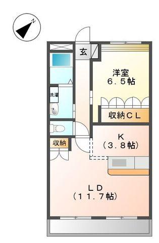 サンコーポフォレストリバー(1LDK/1階)の間取り写真