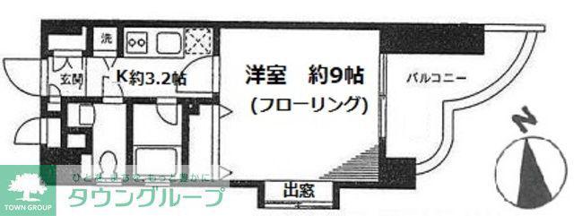 キャッスルJK(1K/6階)の間取り写真