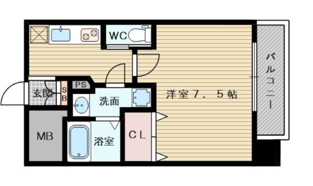 プライマル新大阪(1K/5階)の間取り写真