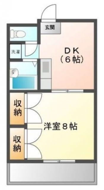名鉄豊川線 八幡駅(愛知) 徒歩13分 2階建 築29年(1DK/1階)の間取り写真