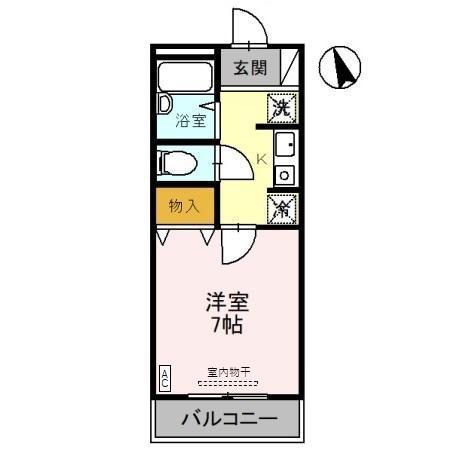 ヒルズ21(1K/1階)の間取り写真