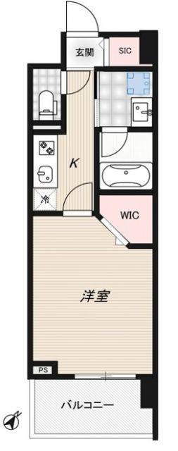 RIDGE豊洲(1K/6階)の間取り写真