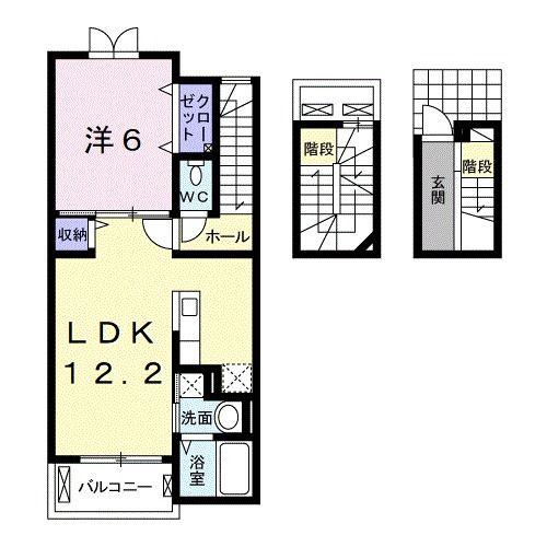 アンジュールARIDA I(1LDK/3階)の間取り写真