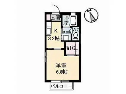 ツインメゾンあかや A棟(1K/1階)の間取り写真