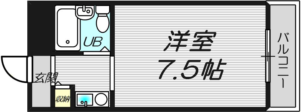 ベルメゾン南江口(ワンルーム/9階)の間取り写真