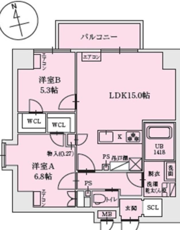 LEGALANABENO SANMEICHOリーガランドアベノ(2LDK/2階)の間取り写真
