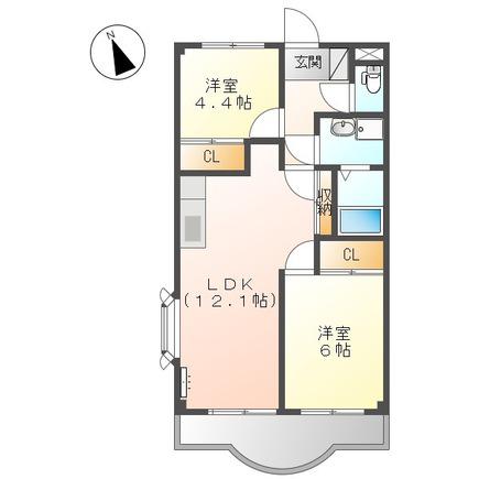 ガーデンハイム壱番館(2LDK/1階)の間取り写真