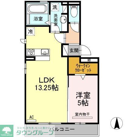 MA CHAMBRE(1LDK/1階)の間取り写真