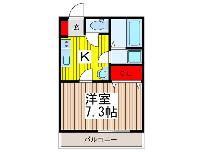 ルピナス川口(1K/3階)の間取り写真