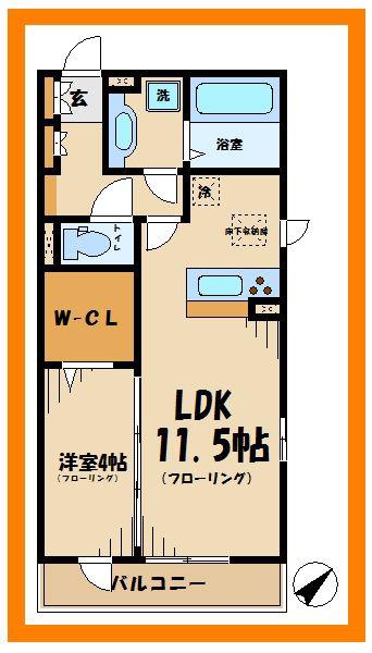 セレニティーステージ(1LDK/2階)の間取り写真