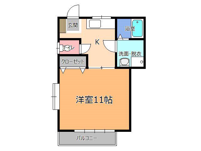伊藤コーポ6号棟(1K/2階)の間取り写真