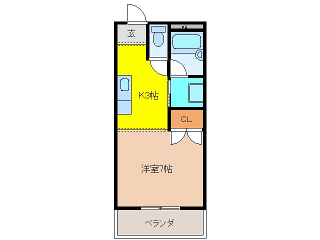 アーバンライフサワキ(1K/2階)の間取り写真