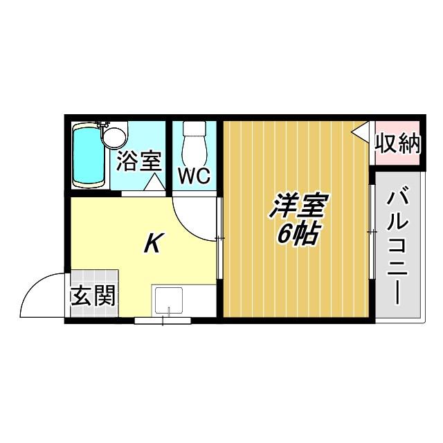 シティーハイツあびこ(1K/2階)の間取り写真