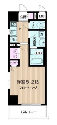 レクレドール豊洲(1K/6階)の間取り写真