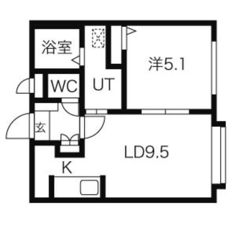 平岸アペリオ(1LDK/3階)の間取り写真