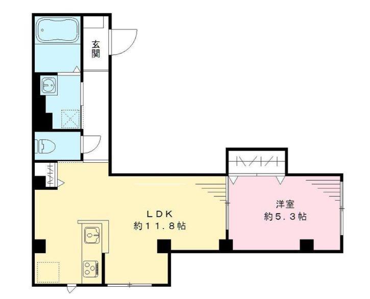 オーラヴァン池上(1LDK/1階)の間取り写真
